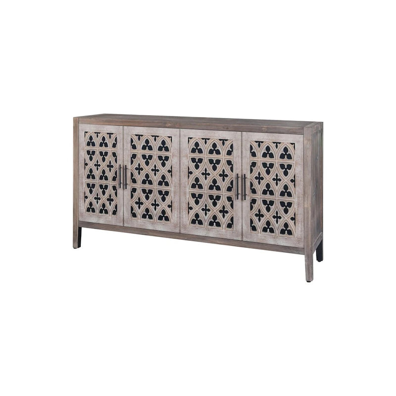 Hollow Four Door Antique Cabinet Sideboard Storage Cabinet
