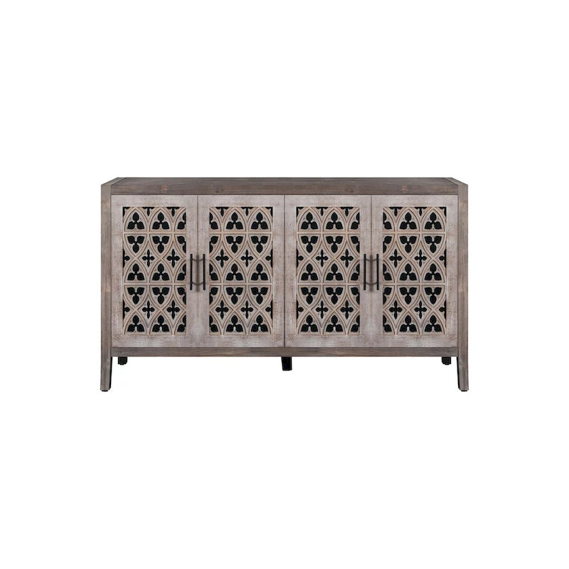 Hollow Four Door Antique Cabinet Sideboard Storage Cabinet