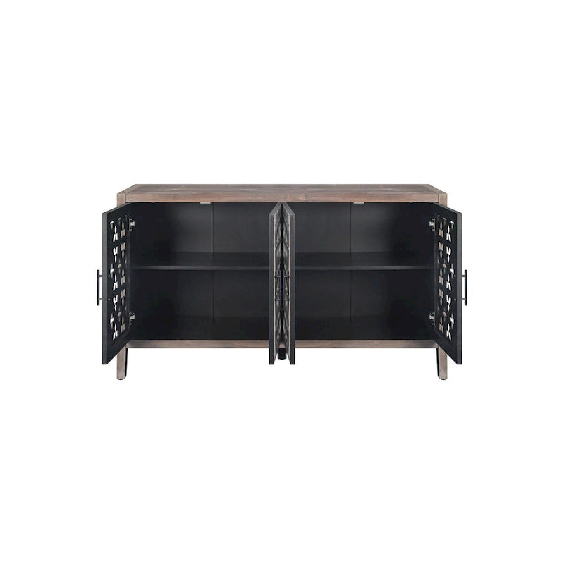 Hollow Four Door Antique Cabinet Sideboard Storage Cabinet
