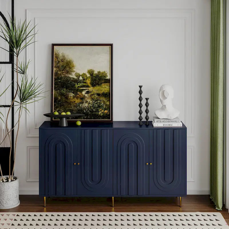 Lacquered 4 Door Wooden Sideboard