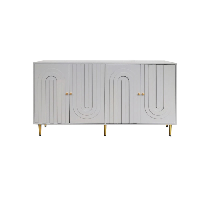 Modern Lacquered 4 Door Wooden Cabinet Sideboard Buffet