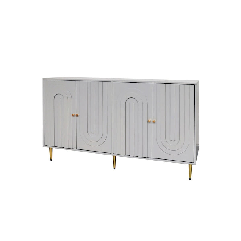 Modern Lacquered 4 Door Wooden Cabinet Sideboard Buffet