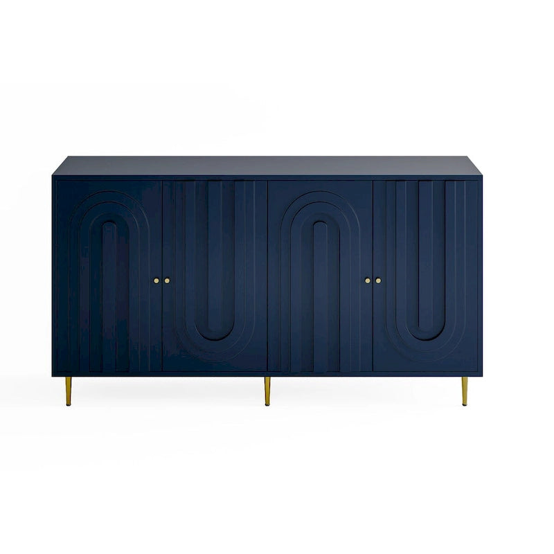 Modern Lacquered 4 Door Wooden Cabinet Sideboard Buffet