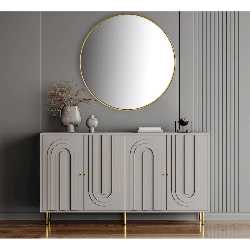 Modern Lacquered 4 Door Wooden Cabinet Sideboard Buffet