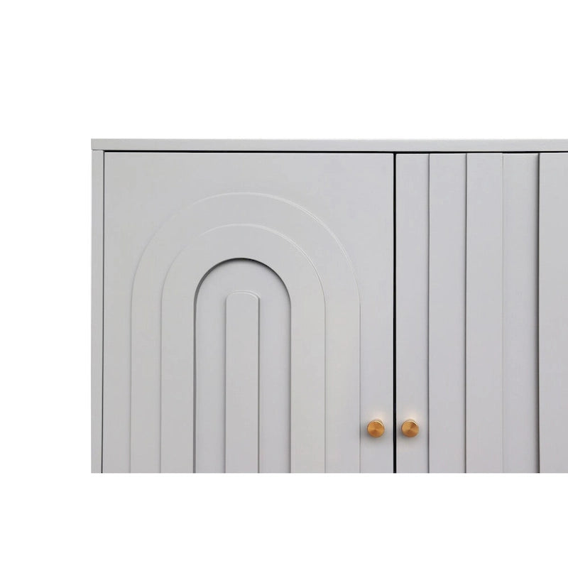 Modern Lacquered 4 Door Wooden Cabinet Sideboard Buffet