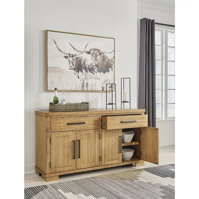 Signature Design by Ashley Havonplane, buffet de salle à manger marron – 65.88 l x 19 P x 36.13 H