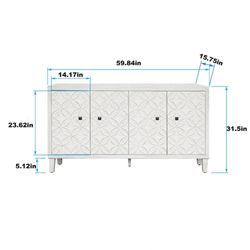 Buffet bahut en bois à 4 portes