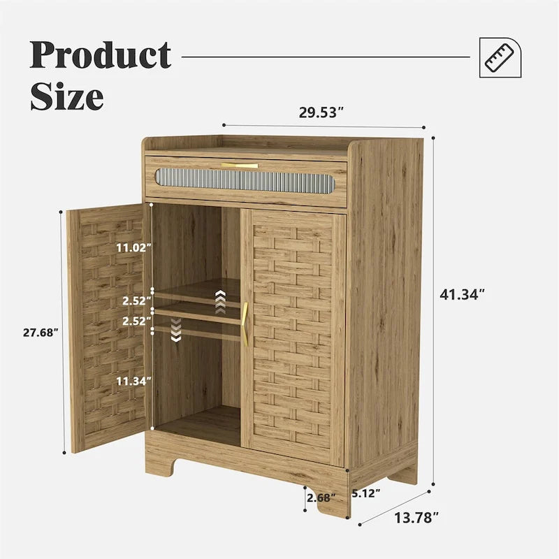 Coffee Bar Cabinet,Modern Farmhouse Buffet Sideboard with Drawer