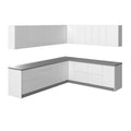 Collection Moderne de Cuisine Blanc Brillant Taille de Base 304x259cm de Large - 102x120
