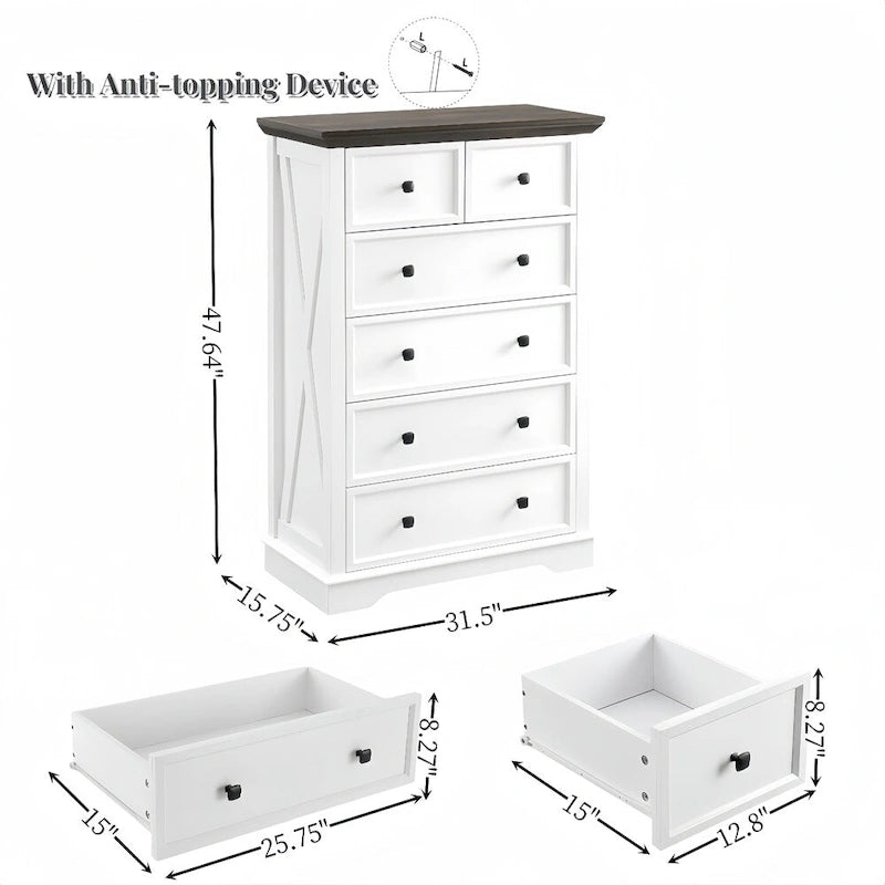 6 Drawers cabinet Tall Chest