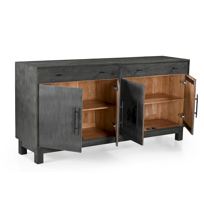 Sparrow Solid Wood 4 Door Sideboard - Gray - N/A