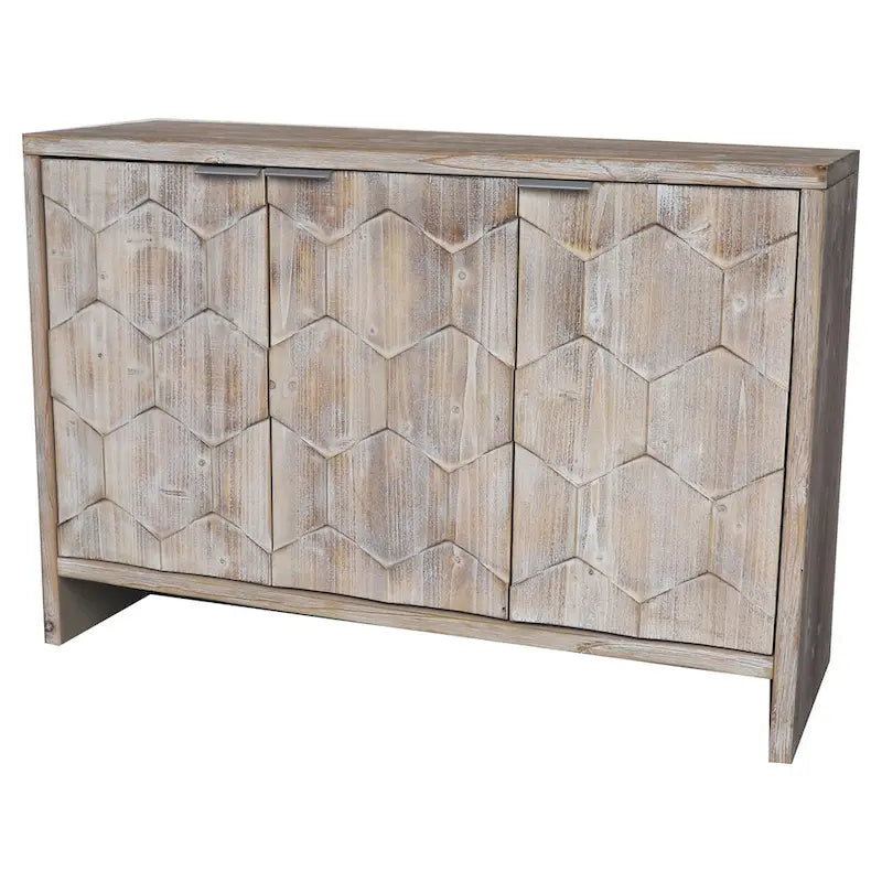 Accent Cabinet Farmhouse Style 3 Door Wooden Cabinet Sideboard Buffet