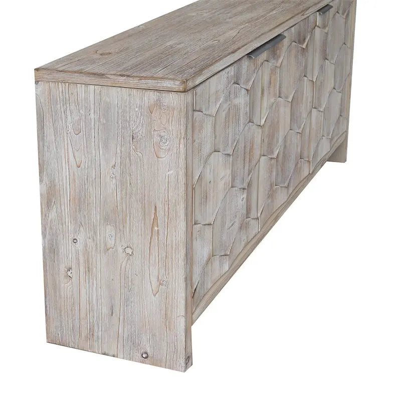 Accent Cabinet Farmhouse Style 3 Door Wooden Cabinet Sideboard Buffet