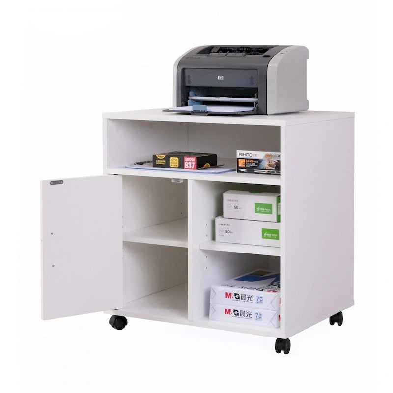 Support de rangement pour imprimante de bureau avec roulettes