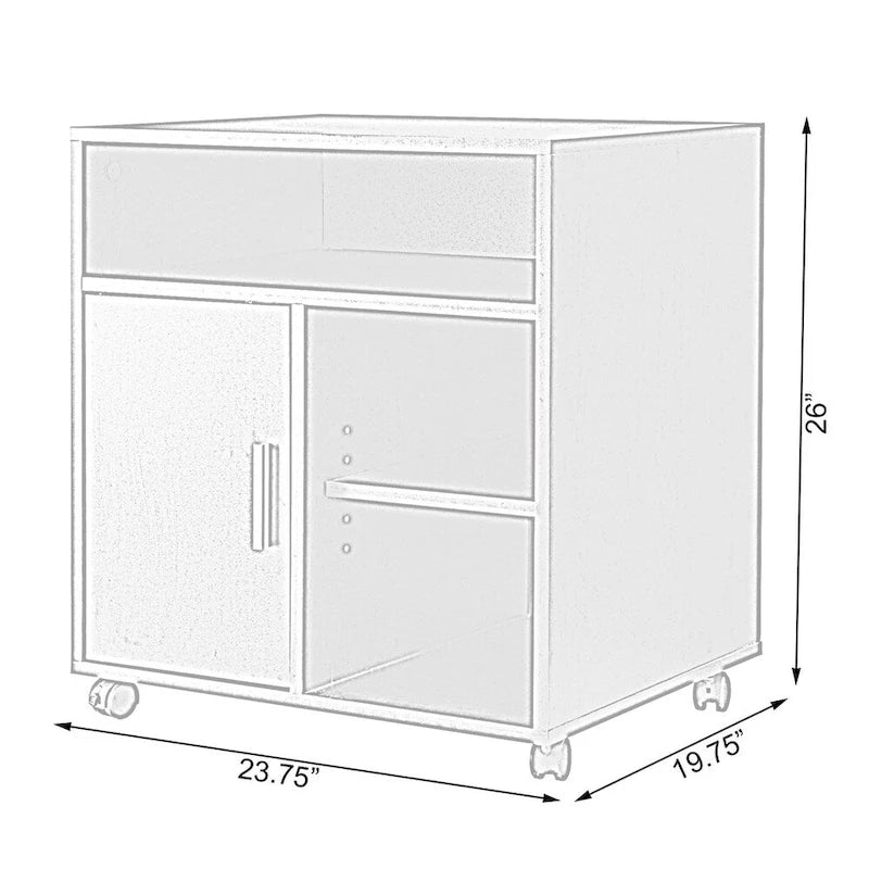 Support de rangement pour imprimante de bureau avec roulettes