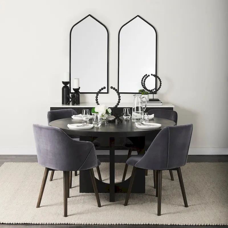 Divina Dark Brown Wood w/ White Marble Top and Black Metal Base Sideboard - 71.0L x 18.5W x 32.0H