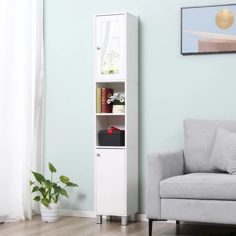 Meuble de rangement haut de salle de bain avec miroir