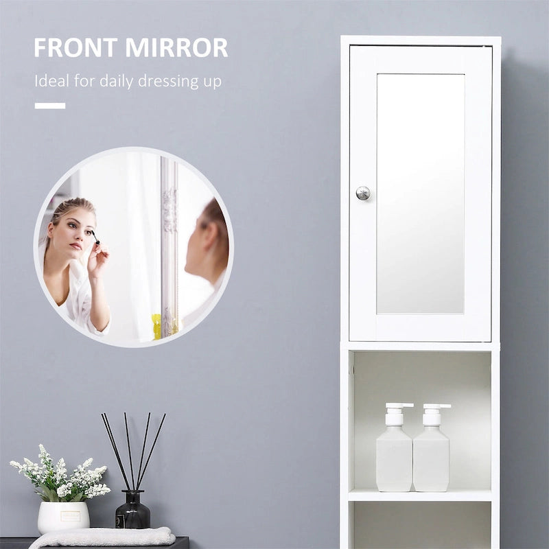 Meuble de rangement haut de salle de bain avec miroir