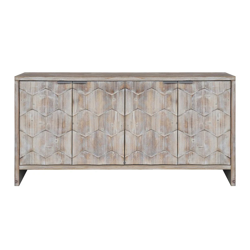 Farmhouse Style Wooden Sideboard Buffet Server Cabinet with Doors